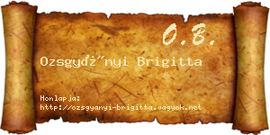 Ozsgyányi Brigitta névjegykártya